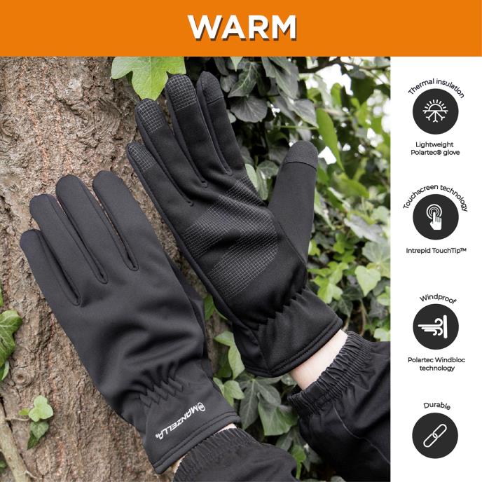 Mens Manzella Glove Warm Black Extra Image 3